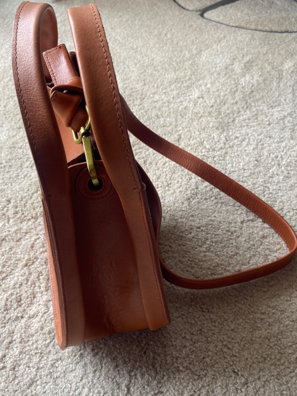 Madewell Small Leather Handbag w/Shoulder Strap-Crossbody Strap-Light Brown Tone - Picture 5 of 15